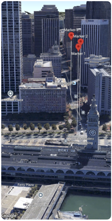 A map view showing marker collision behavior