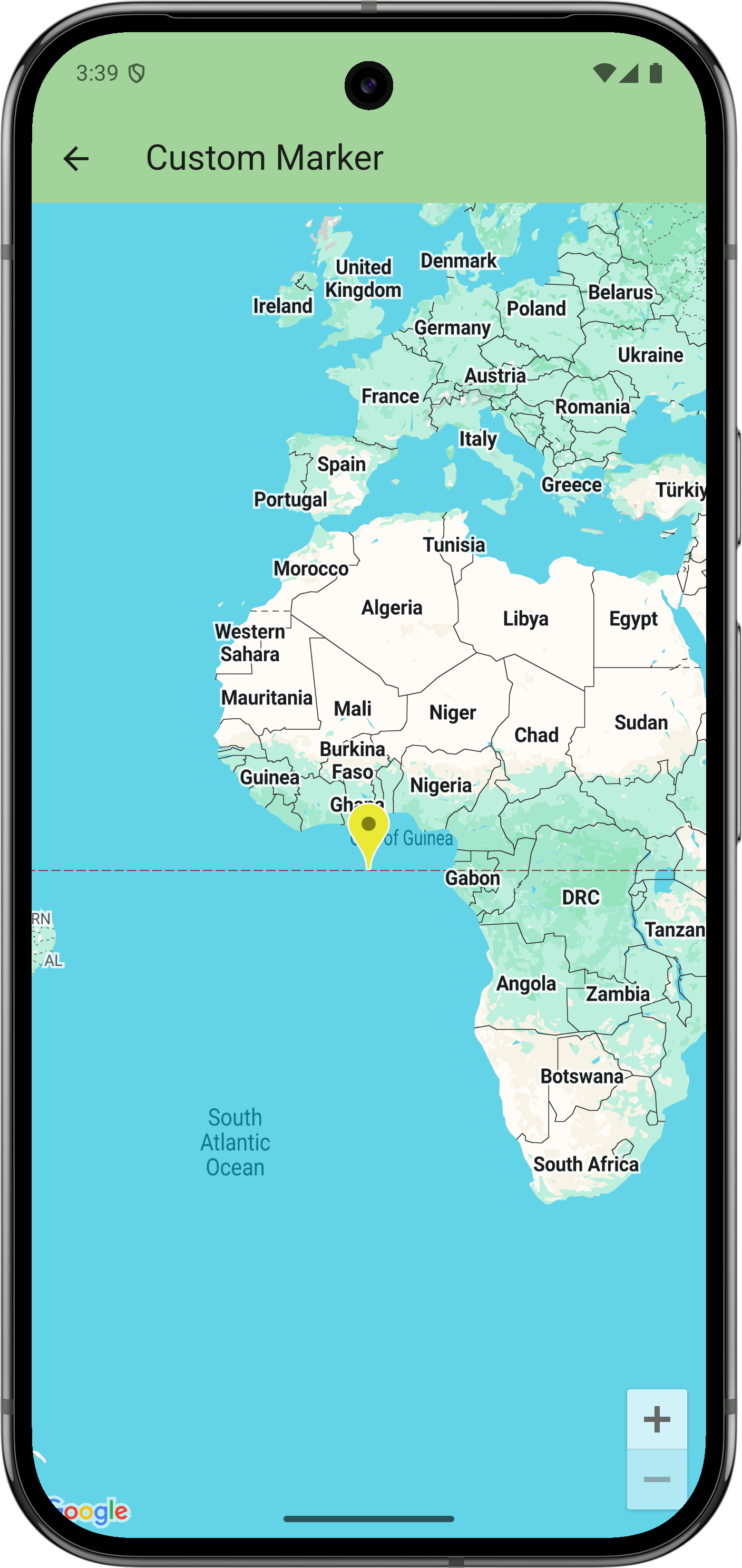 Image of Add a marker to a map.